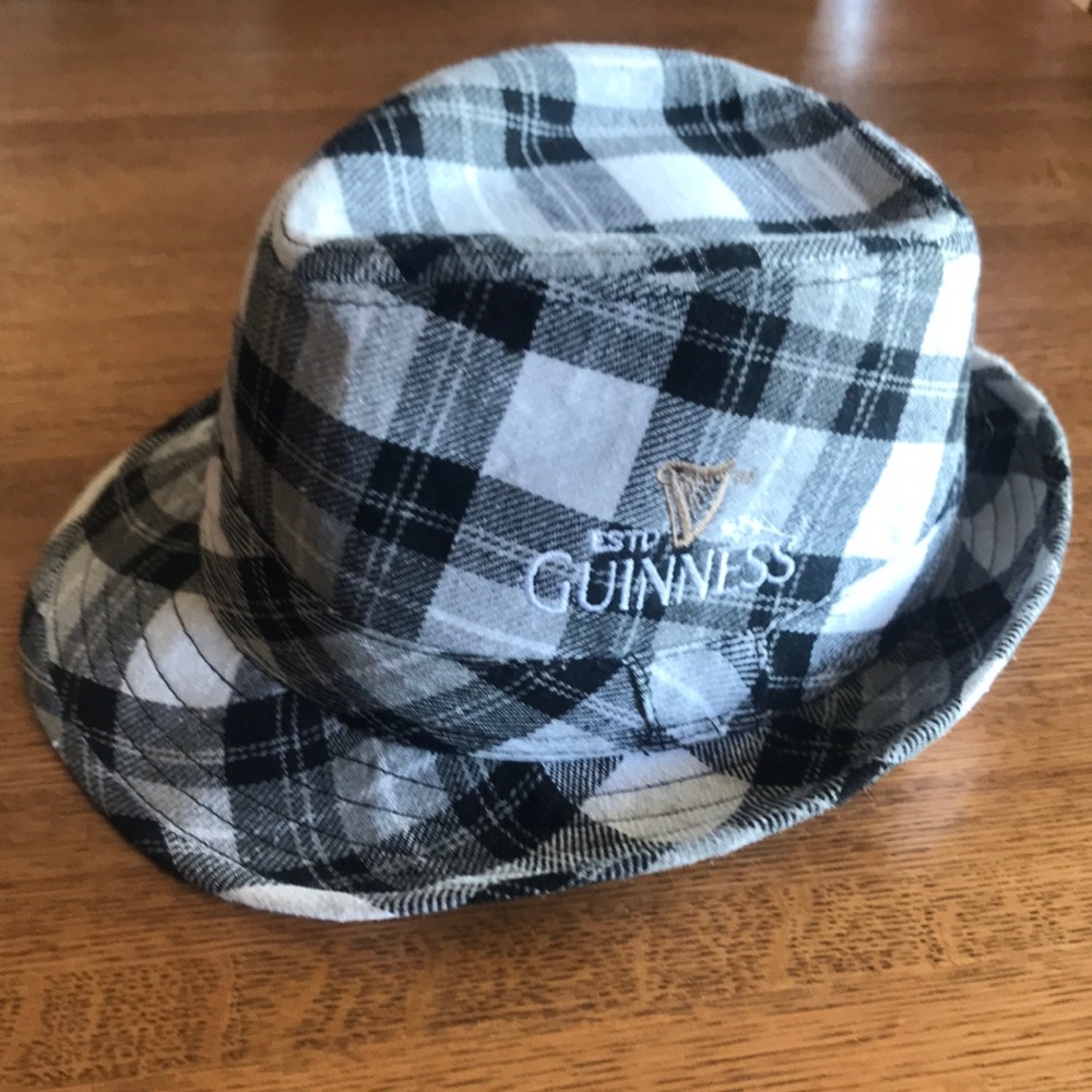Guinness Black and White Plaid Hat